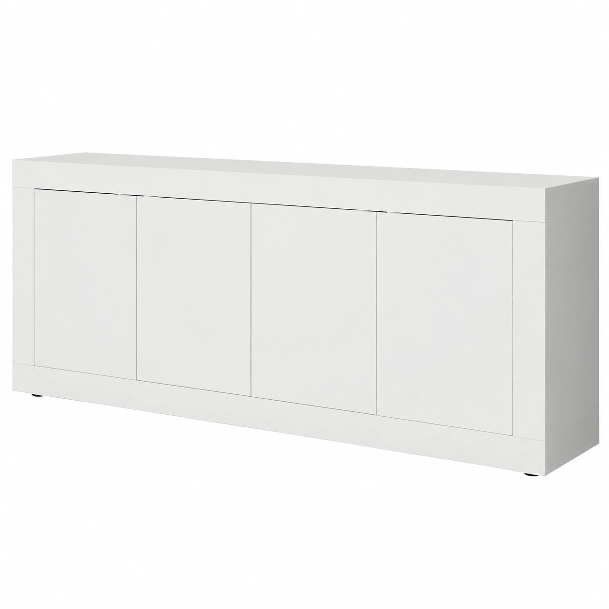 Madia con 4 Ante in Italy, Credenza Contenitore Collezione Basic per Soggiorno Cucina Ingresso Sala da Pranzo Mobile moderno originale Bianco Laccato
