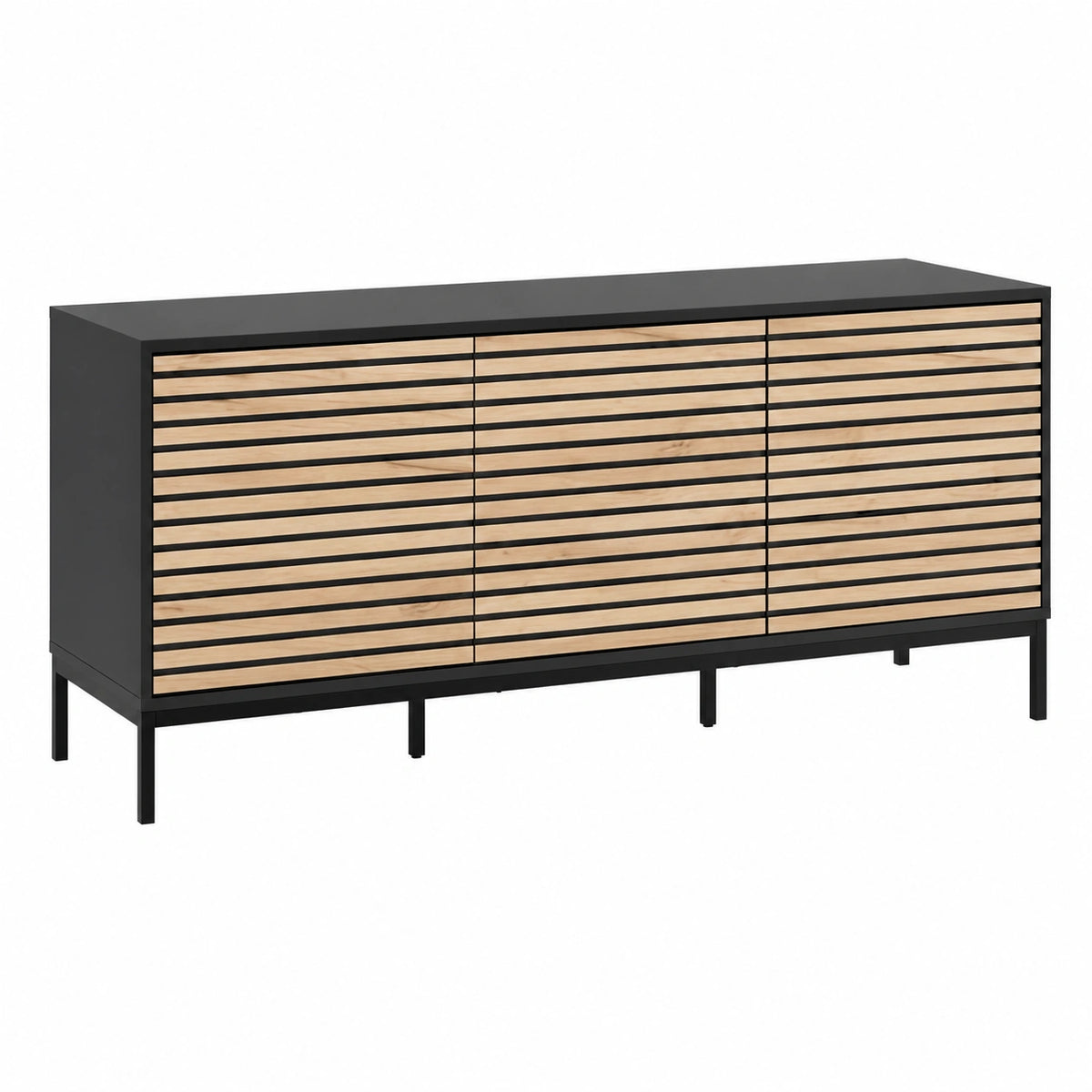Livinity Lowboard Aterno, Rovere dorato, antracite, con 3 cassetti