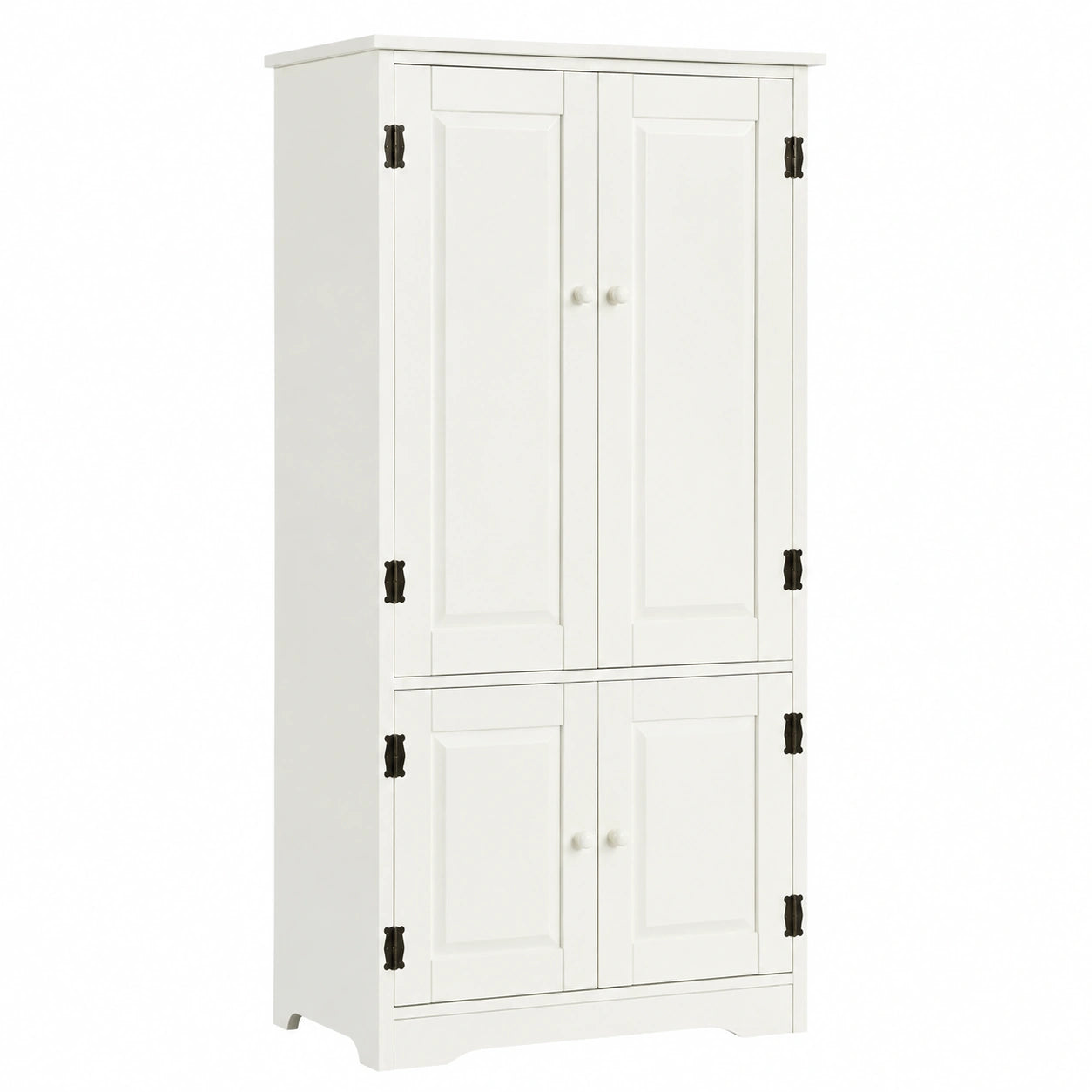 Mobile Multiuso, Armadio da Soggiorno, Credenza da Cucina in Legno, con 4 Ripiani, 59 × 32 × 123cm