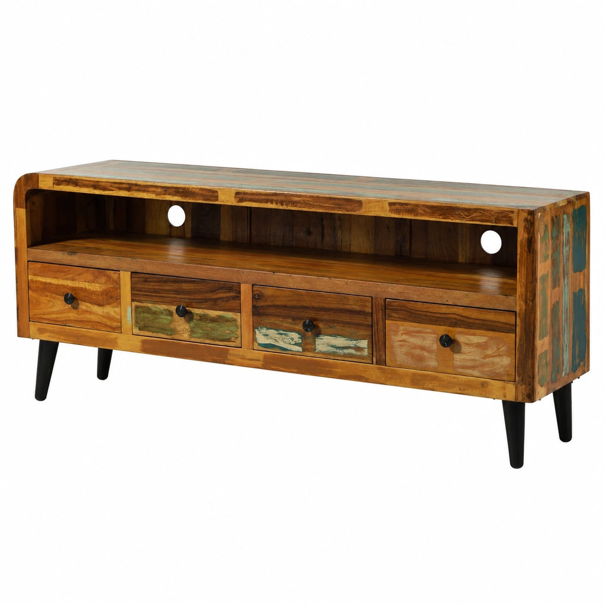 Mobile TV in legno riciclato - laccato, multicolore 180 × 45 × 70