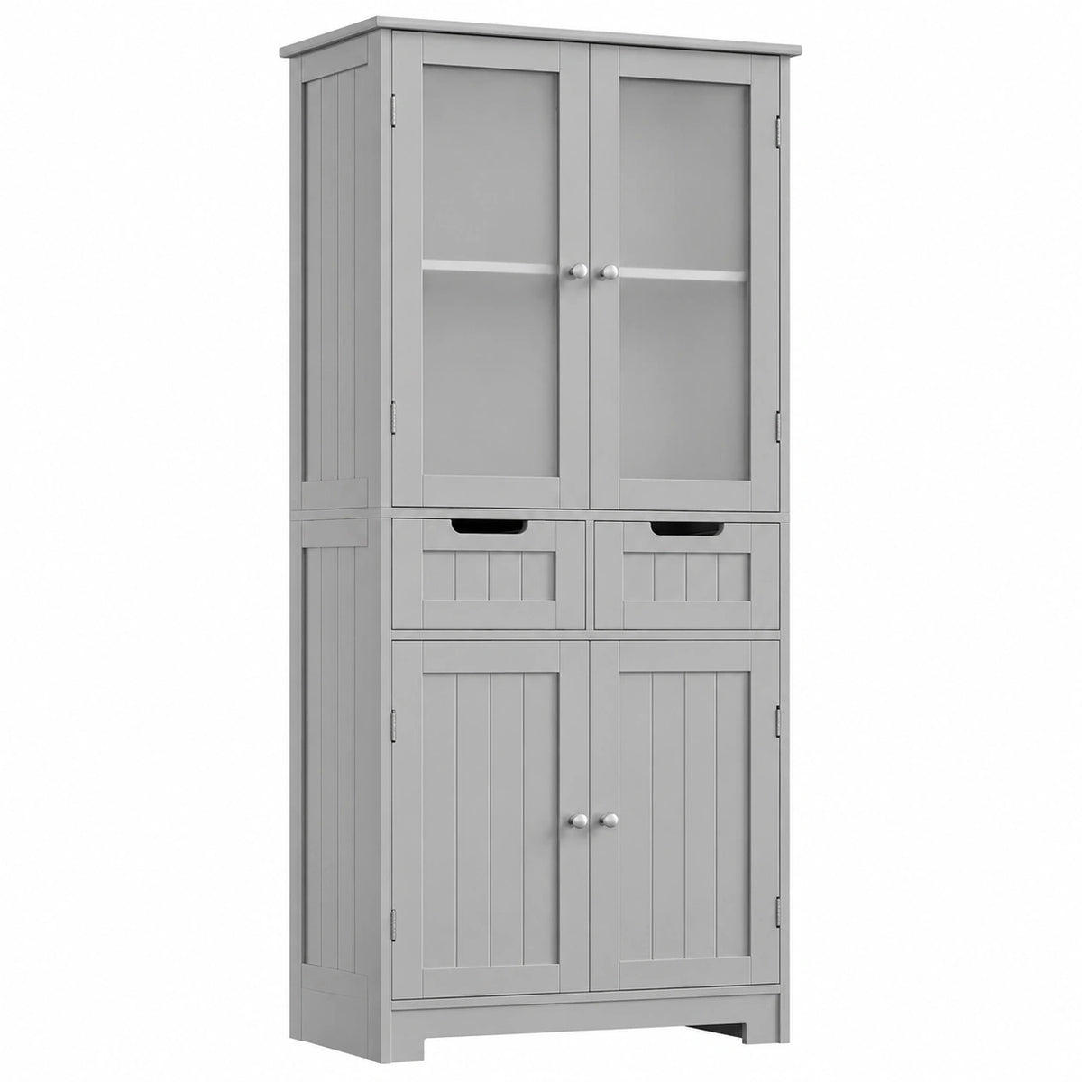Mobile Alto de Bagno, Armadietto da Pavimento per Bagno, Armadietto Ausiliario con 2 Cassetti e 4 Ante, Adatto per Corridoio, Camera da Letto