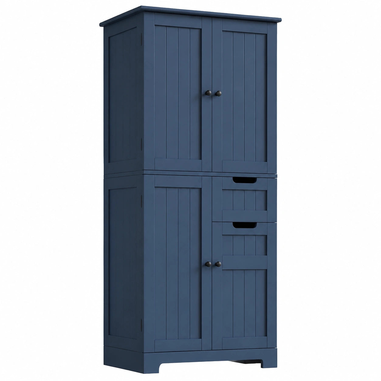 Mobile Alto de Bagno, Armadietto da Pavimento per Bagno, Armadietto Ausiliario con 2 Cassetti e 4 Ante, Adatto per Corridoio, Camera da Letto