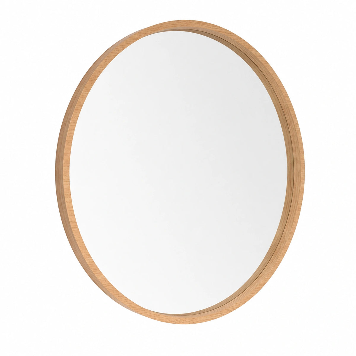 Specchio rotondo Olivia, diametro 82, Rovere Rustico, Specchio per Camera, Corridoio, Ingresso