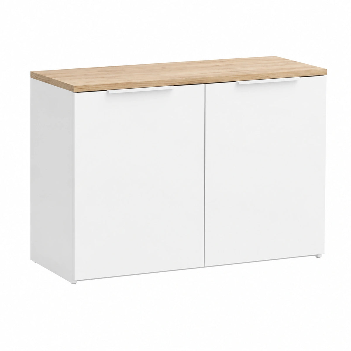 Credenza Wido, Bianco, Sonoma, 80 × 50 cm, con 2 porte