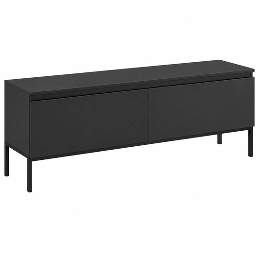 Mobile TV Mobile Porta TV 2 Ante 150 cm Con Piedini Neri Per Soggiorno Camera Da Letto Nero Bemmi