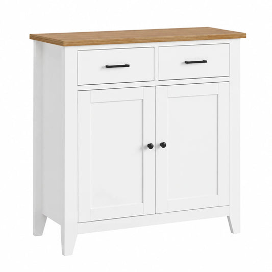Credenza Buffet, Mobile da Cucina con 2 Armadi e 2 Cassetti, Armadio, Stile Farmhouse, Credenza Cucina per Soggiorno Sala da Pranzo