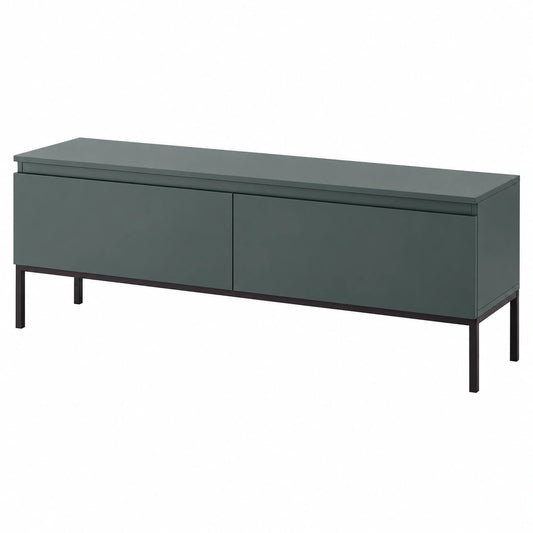 Mobile TV Mobile Porta TV 2 Ante 150 cm Con Piedini Neri Per Soggiorno Camera Da Letto Verde Scuro Bemmi