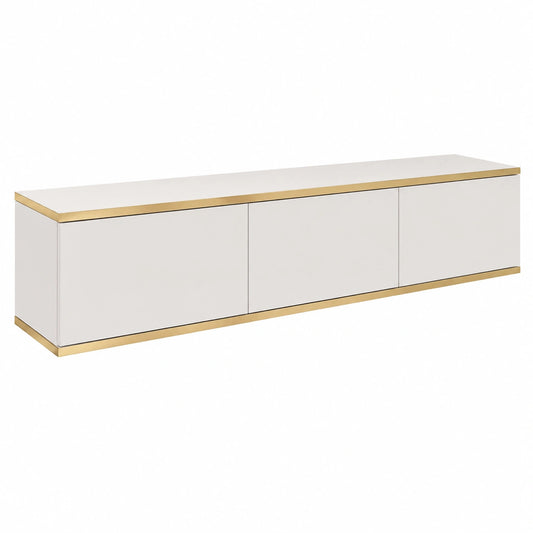 Mobile TV Oro 175 cm a Sospensione, Vari Colori, Mobili da Soggiorno, Stile Moderno (Bianco)
