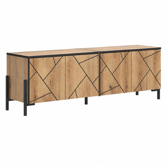 Mobile tv Hatto, Rovere, 156.8 × 50 cm, adatto per riporre e conservare in camera da letto