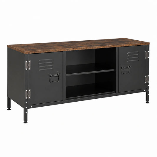 Armadio in metallo, credenza per TV, in metallo, multiuso, mensole regolabili