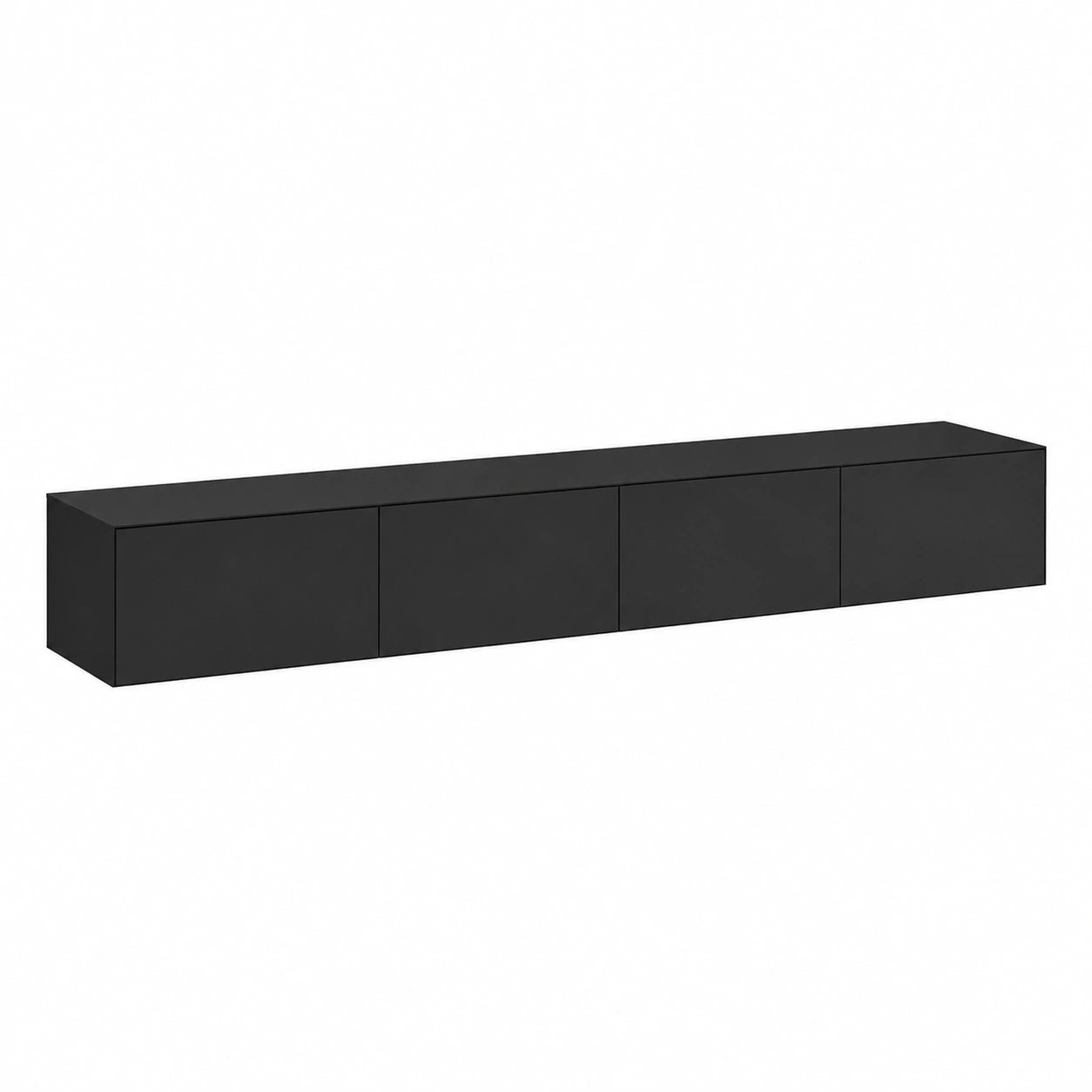 Madia moderna mobile soggiorno industrial tavolini bassi TV da 55 pollici nero opaco appeso 240cm 4housedesign