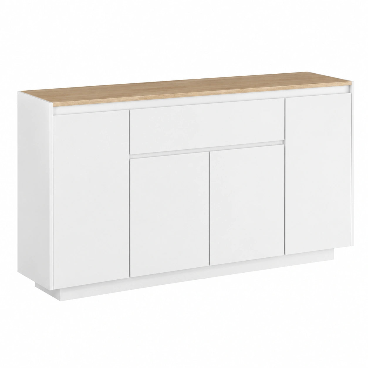 Credenza Cucina con 3 Armadietti a 4 Ante Madia 140 × 40 × 75 cm Bianco, Mobile Cucina Moderno, Cassetto, Ripiano Regolabile, Ante Soft-Close