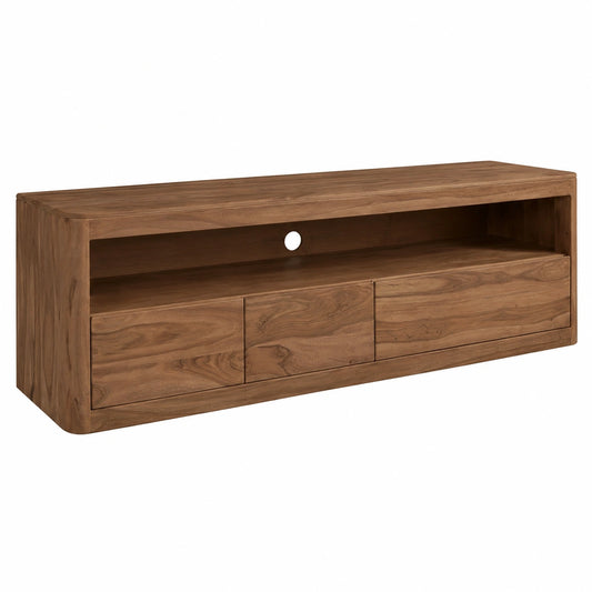 Mobile TV in legno di Shesham, Acacia 190 × 50 × 60 smoked cherry tinto TORONTO