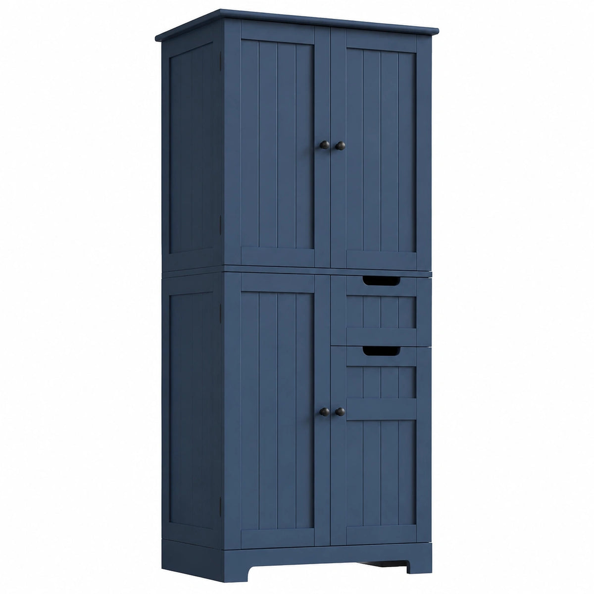 Mobile Alto de Bagno, Armadietto da Pavimento per Bagno, Armadietto Ausiliario con 2 Cassetti e 4 Ante, Adatto per Corridoio, Camera da Letto